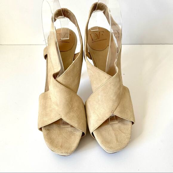 Diane Von Furstenberg DVF Zia Suede Platform Heels size 9 - Picture 6 of 12